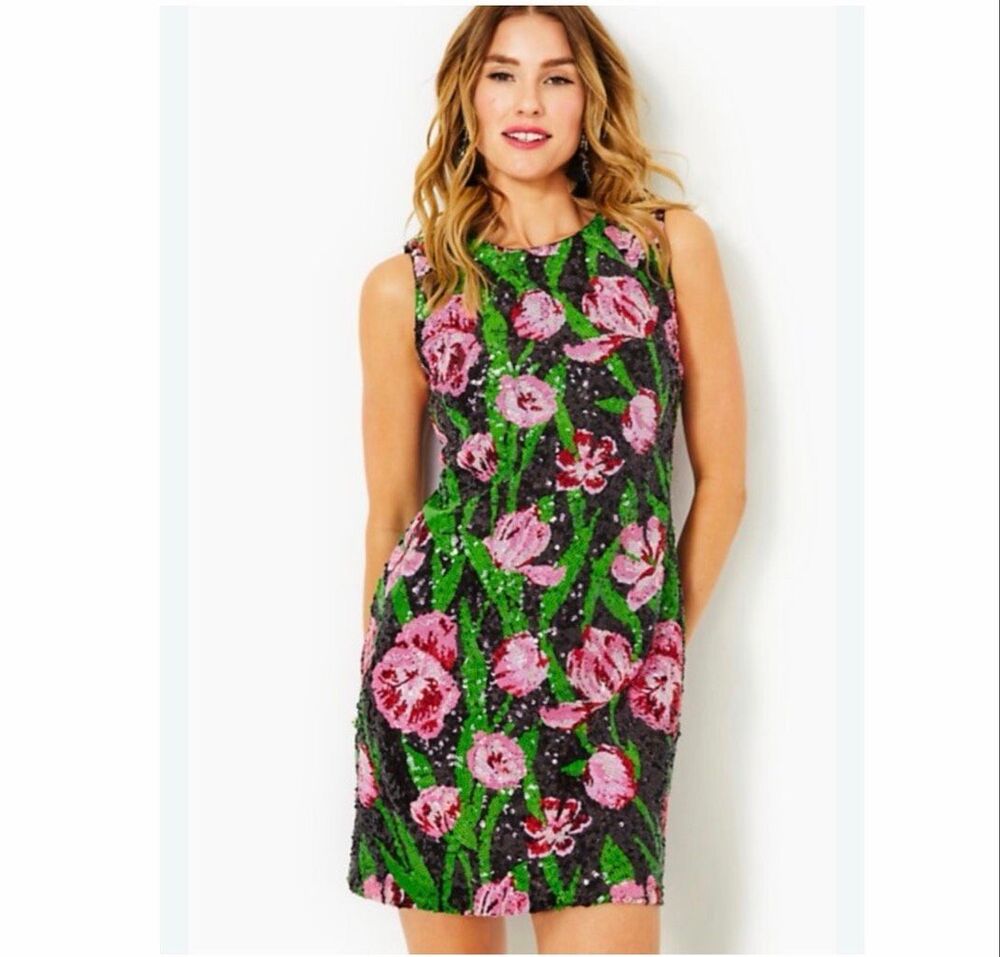NWT Lilly Pulitzer Axlee Sequin Shift Dress Size 4